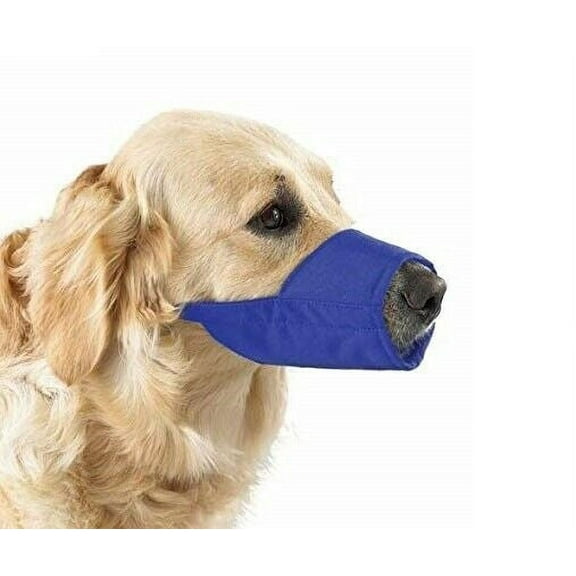 Large Breed Dog Muzzles Soft Nylon Lined Protection Choose Black Blue or Pink (Size 3XL Blue)
