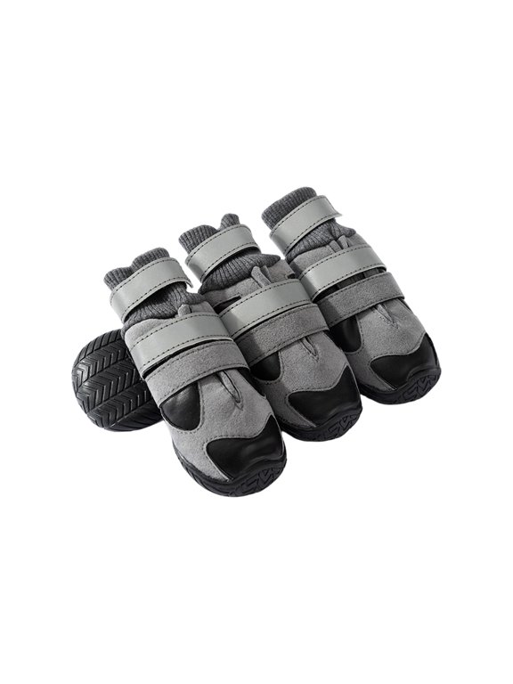 Large Breed Dog Shoes Autumn/Winter Warm Double Buckle Anti-Slip Outdoor Pet Footwear For Golden Retrievers Medium/Large Breeds, Non-Loss Design With Non-Slip Rubber Sole Size 34