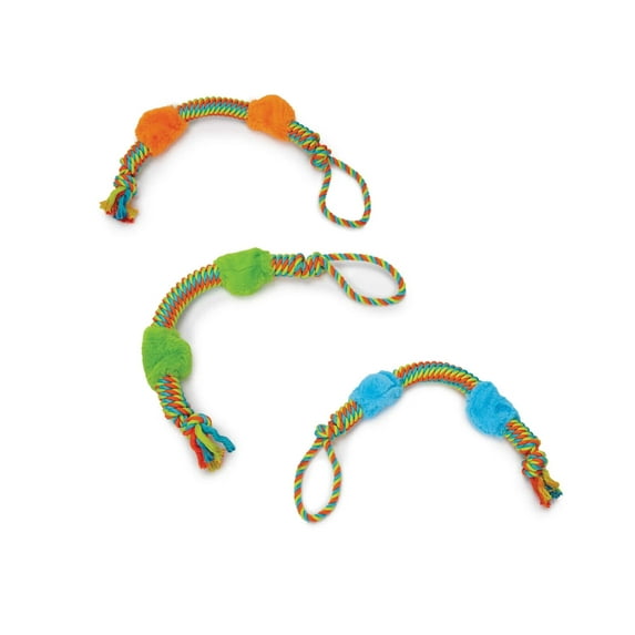 Large Breed Interactive 29 Inch Dog Rope Toy Bright Durable Double Plush Squeak (One Random Toy - Sellers Choice)