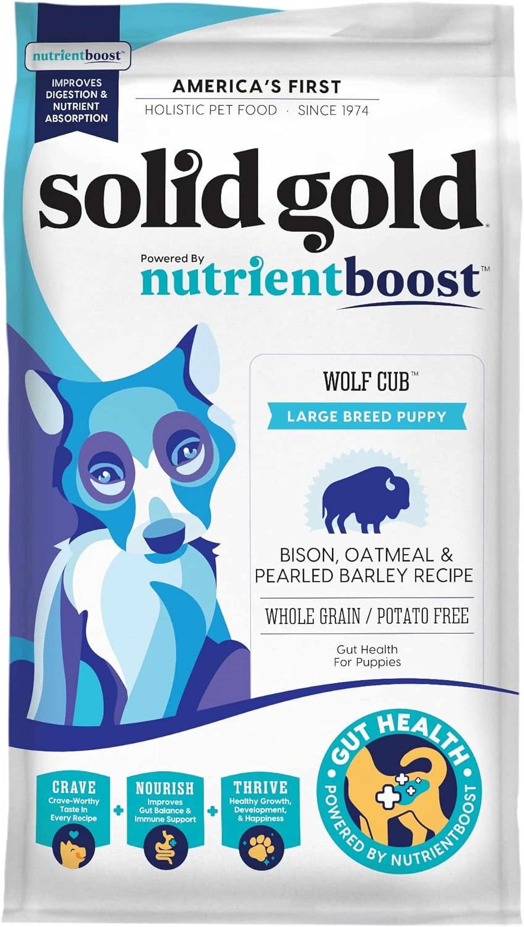 Large Breed Puppy Food w/Nutrientboost Made with Real Bison, Oatmeal