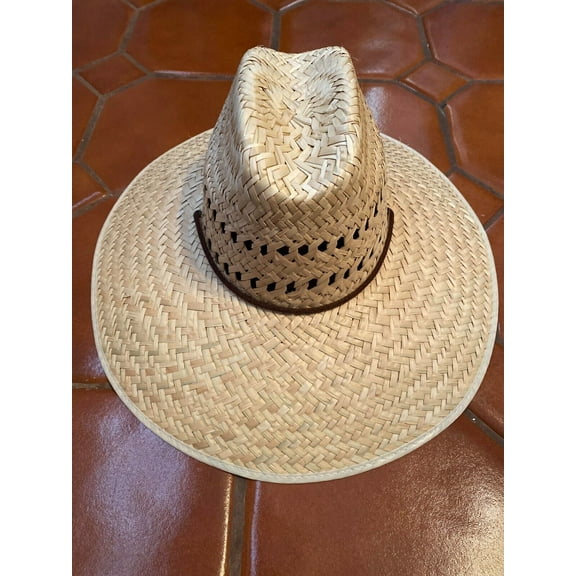 Large Brim NATURAL Bamboo Straw Summer HAT Sombrero BEACH GARDENING Pescador