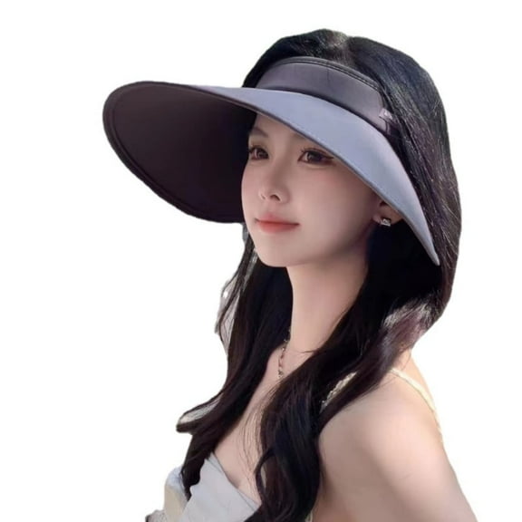 Large Brim Sun Hats for Women, UV Protection Wide Brim Hats, Foldable Packable, Summer Beach Cap, Adjustable and Removable Chin Strap, Black