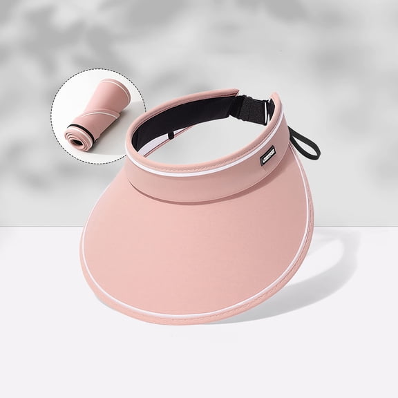 Large Brim Sun Hats for Women, UV Protection Wide Brim Sun Visor Hats for Women, Foldable Wide Brim Womens Golf Cap, Summer Beach Packable Cap, Pink