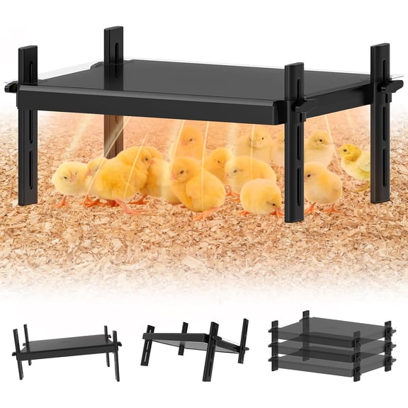 Large Brooder Plate for Chicks, 15"x 12.6" for 20 Baby Chicks, 49W Radiant-Heat Waterproof Chick Brooder Heating Plate with Adjustable Height & Angle, Chicken Brooder Heater/Warmer for Small Poultry