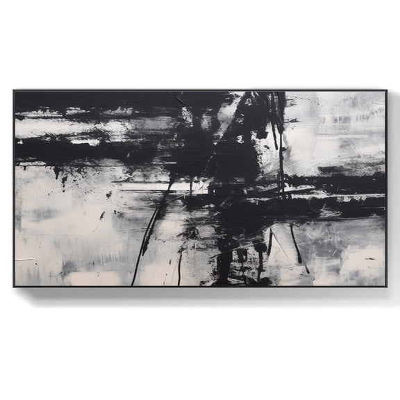 Large Brown and White Abstract Art Original Textured Minimalist Canvas Painting White Abstract Art Contemporary Textured Wall Art,(102*203cm)40*80 Inches,Unstretched,Frameless