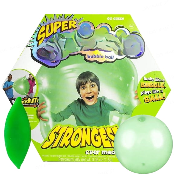 Large Bubble Ball Transparent TPR Inflatable Reusable Tear-Resistant DIY Squishy Fidget Toy for Kids Party Gifts Indoor Outdoor Play,Green