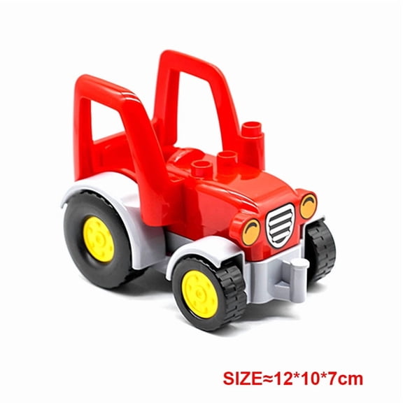 Large Building Blocks Car Model Children's Urban Traffic Accessories Assembled Toy Car Chassis Boat Motorcycle Compatible Duploe