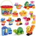 thumbnail image 1 of Large Building Blocks, 135 Pieces Kids Toddler Educational Toy Classic Big Size Bricks Building Blocks, 20 Fun Shapes with Reusable Storage Bucket, Compatible Block Construction Toys, STEM Gift T, 1 of 7