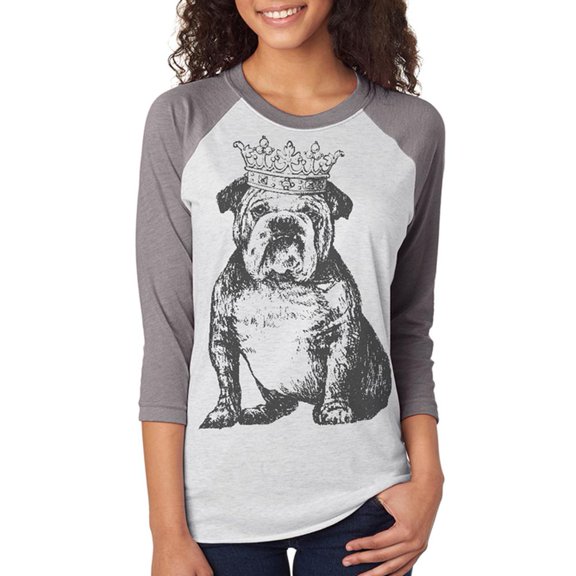 Large Bulldog Crown Unisex Raglan T Shirt