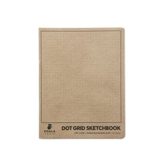 Large Bullet Notebook with 1/4” Dotted Grid – Bullet Notebook – 7.75” x 9.75”, 60 PP. by Koala Tools