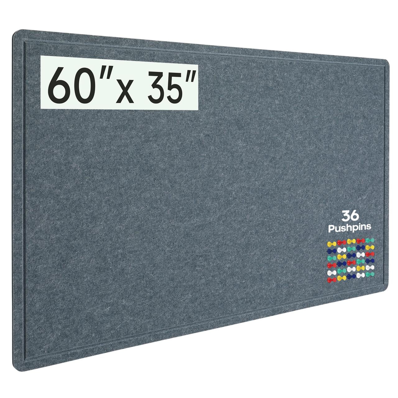 Leallace Large Cork Board For Wall 36" X 24", Dark Gray