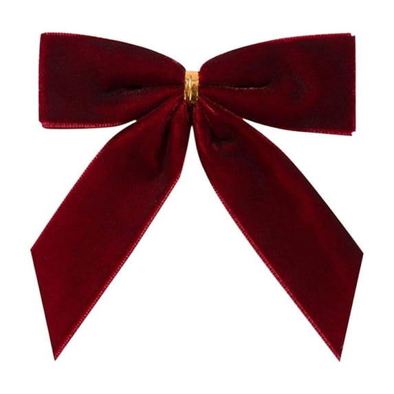 Large Burgundy Velvet Christmas Bows - Elegant Ribbon Bows For Christmas Tree, Wreath, Gift Wrap, Crafts And Wedding Party, Decorative Bows For Snack Bags And Home, 3.54*3.54in, B