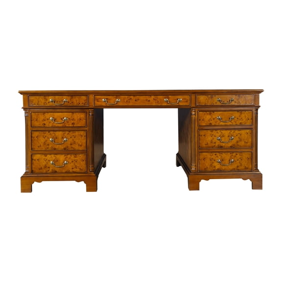 Large Burled Executive Desk