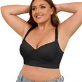 thumbnail image 1 of Large Bust Plus Size Bras for Women Full Coverage Push Up Soft Seamless Regular High Impact Sticky Bra Black, 1 of 7