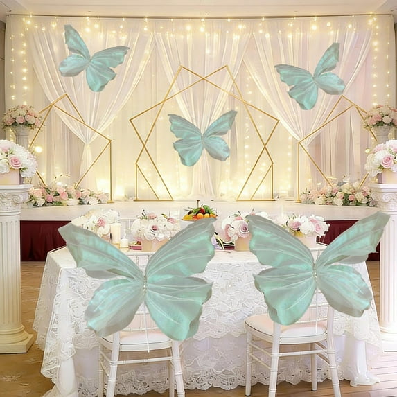 Large Butterfly Decorations,19.7in Giant Butterfly Decoration for Christmas Wedding Party Reception,Artificial Gauze Butterfly Prop for Banquet,Silk Butterflies Party Supplies,for Wedding,Diy,Party