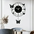 thumbnail image 1 of Modern Butterfly Wall Clock Round Wall-mounted Decoration Livingroom Office New, 1 of 14