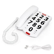 Large Button Phones for Seniors, Landline Corded Phone for Elderly Big Button Home Telephone for the Hearing Impaired House Phone, 110dB+ Ringer Volume & 80dB+ Earpiece Volume