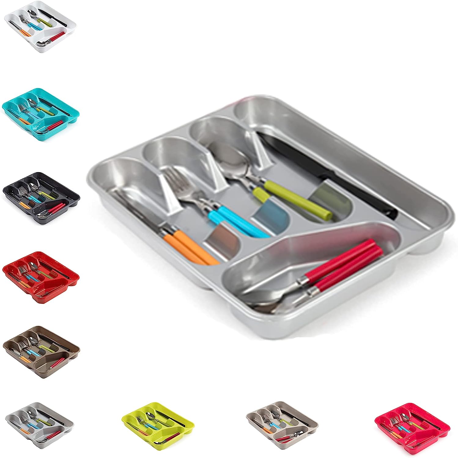 Large CUTLERY TRAY Flatware Organiser Strong Plastic Drawer Sliding