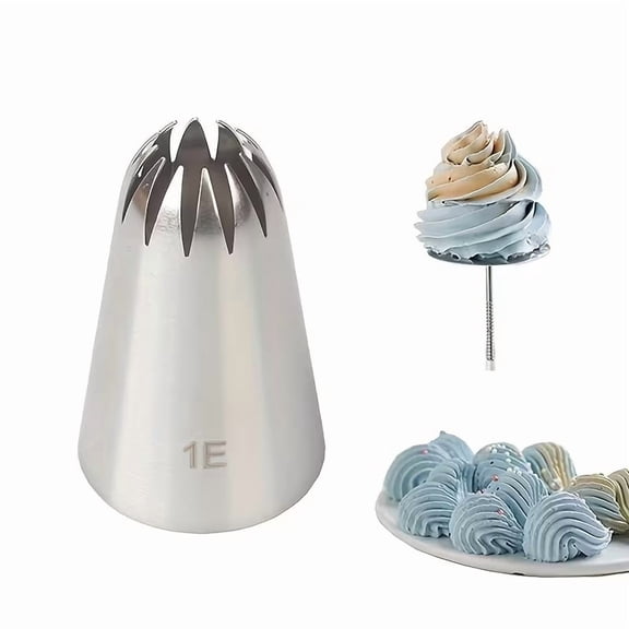 Large Cake Decorating Nozzle 304 Stainless Steel Pastry Tip for Cream Puffs Cookies Cupcake Rose Swirls Piping