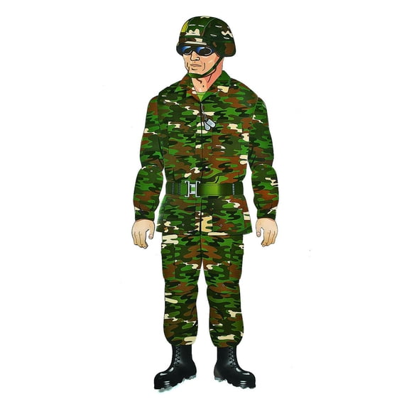 Large Camo/Army Guy Jointed Cutout - Party Decor - 1 Piece