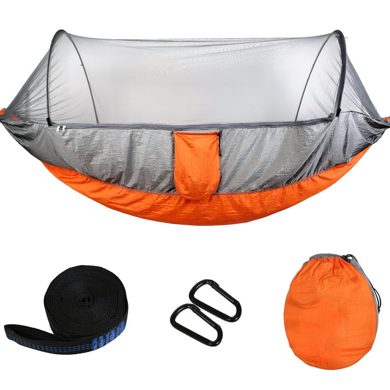 Large Camping Hammock with Mosquito Net 2 Person Pop up Parachute Lightweight Hanging Hammocks Tree Straps Swing Hammock Bed for Outdoor Backpacking Backyard Hiking 114 L X 55 W Walmart