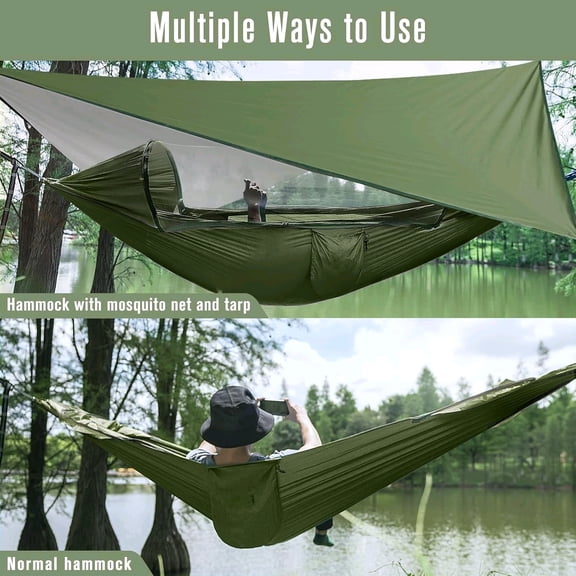 Large Camping Hammock with Mosquito Net and Rain Fly- 2 Person Portable Hammock with Bug Net and Tent Tarp for Outdoor Hiking Camping Backpacking Travel$$Sport & Recreation Other