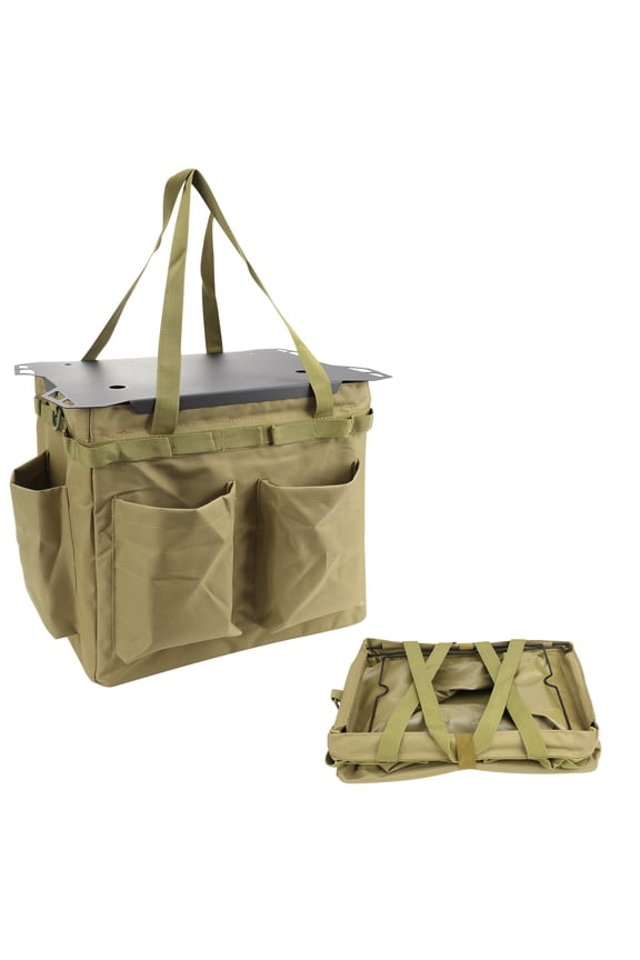 Large Camping Storage Bag, 25L Collapsible Cooking Trunk Organizer, Waterproof Heavy Duty Duffle Bag