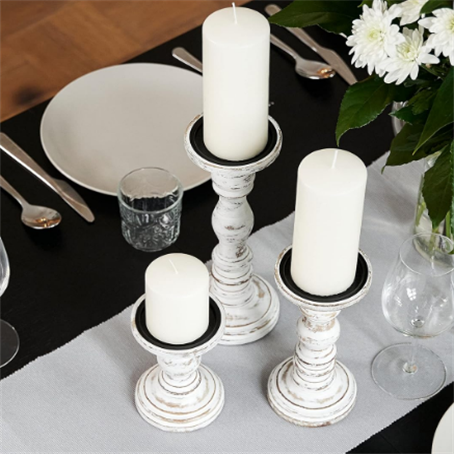 Large Candle Holders for Pillar Candles - Rustic Farmhouse Style Home ...