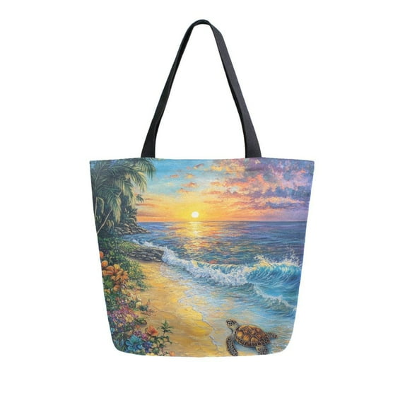 Large Canvas Bag 13.5x5.1x15 Inch Canvas Bag Shopping Canvas Bag Suitable For Outing Shopping Travel Out Of Large Capacity Storage Beautiful Turtle