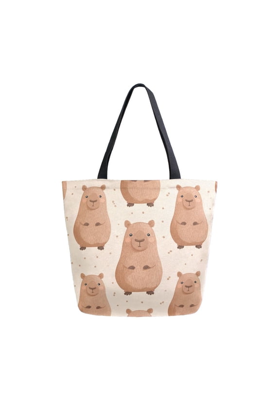 Large Canvas Bag 13.5x5.1x15 Inch Canvas Bag Shopping Canvas Bag Suitable For Outing Shopping Travel Out Of Large Capacity Storage Capibara Cute