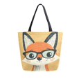 thumbnail image 1 of Large Canvas Bag 13.5x5.1x15 Inch Canvas Bag Shopping Canvas Bag Suitable For Outing Shopping Travel Out Of Large Capacity Storage Pretty Cartoon Fox, 1 of 9