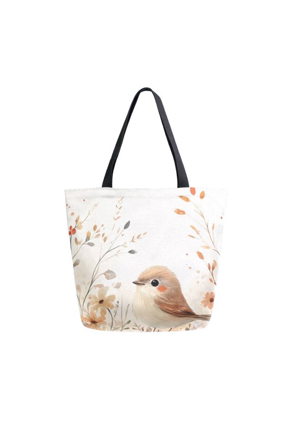 Large Canvas Bag 13.5x5.1x15 Inch Canvas Bag Shopping Canvas Bag Suitable For Outing Shopping Travel Out Of Large Capacity Storage Pretty Orange Bird