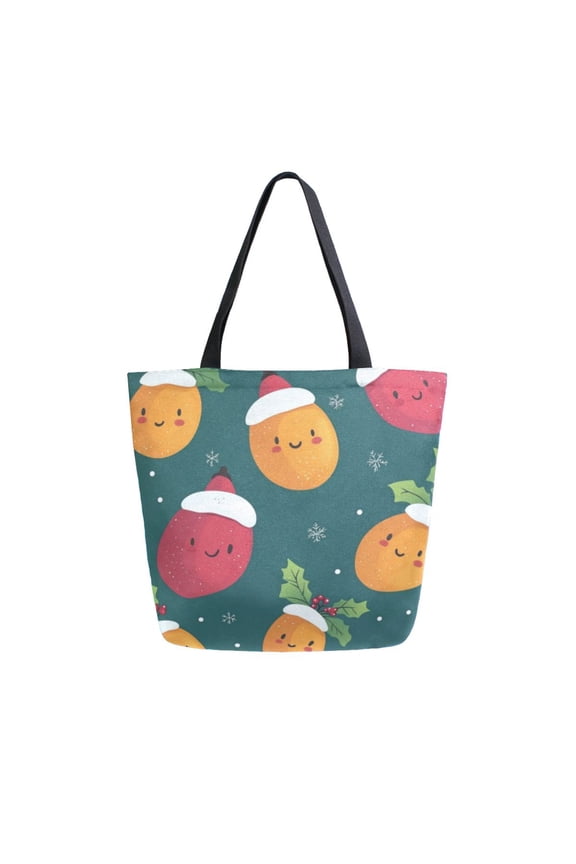 Large Canvas Bag 13.5x5.1x15 Inch Canvas Bag Shopping Canvas Bag Suitable For Outing Shopping Travel Out Of Large Capacity Storage Cartoon Cute Christmas Mango