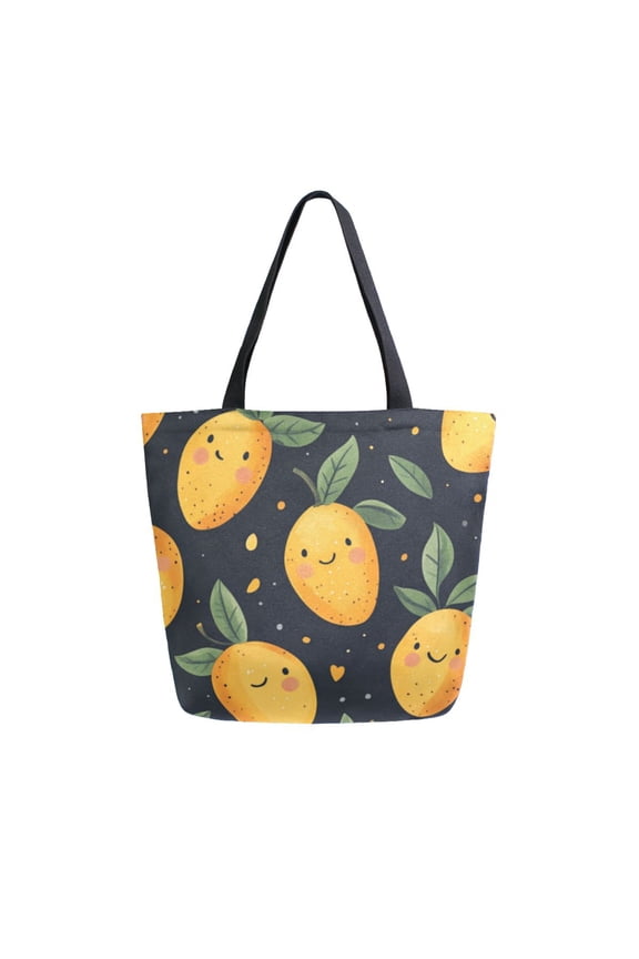 Large Canvas Bag 13.5x5.1x15 Inch Canvas Bag Shopping Canvas Bag Suitable For Outing Shopping Travel Out Of Large Capacity Storage Cartoon Smile Mango