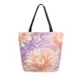 thumbnail image 1 of Large Canvas Bag 13.5x5.1x15 Inch Canvas Bag Shopping Canvas Bag Suitable For Outing Shopping Travel Out Of Large Capacity Storage Chrysanthemums Cream, 1 of 9