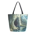 thumbnail image 1 of Large Canvas Bag 13.5x5.1x15 Inch Canvas Bag Shopping Canvas Bag Suitable For Outing Shopping Travel Out Of Large Capacity Storage Little Deer Stream Water, 1 of 9