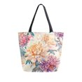 thumbnail image 1 of Large Canvas Bag 13.5x5.1x15 Inch Canvas Bag Shopping Canvas Bag Suitable For Outing Shopping Travel Out Of Large Capacity Storage Yellow Chrysanthemums, 1 of 9