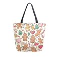thumbnail image 1 of Large Canvas Bag 13.5x5.1x15 Inch Canvas Bag Shopping Canvas Bag Suitable For Outing Shopping Travel Out Of Large Capacity Storage Yellow Gingerbread Man, 1 of 9
