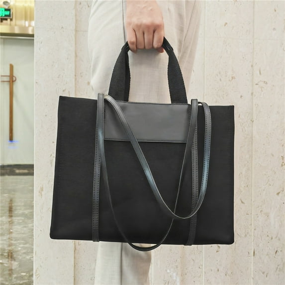 Large Canvas Bag For Women Handbags Commuting big Tote Bag ladies Portable Business Briefcase female Shoulder Bags bolsas black