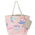 thumbnail image 1 of Large Canvas Beach Tote Bag with Zipper Women Swim, Travel, Shopping, Gym and Beach Holiday Cruise Essentials, 1 of 8