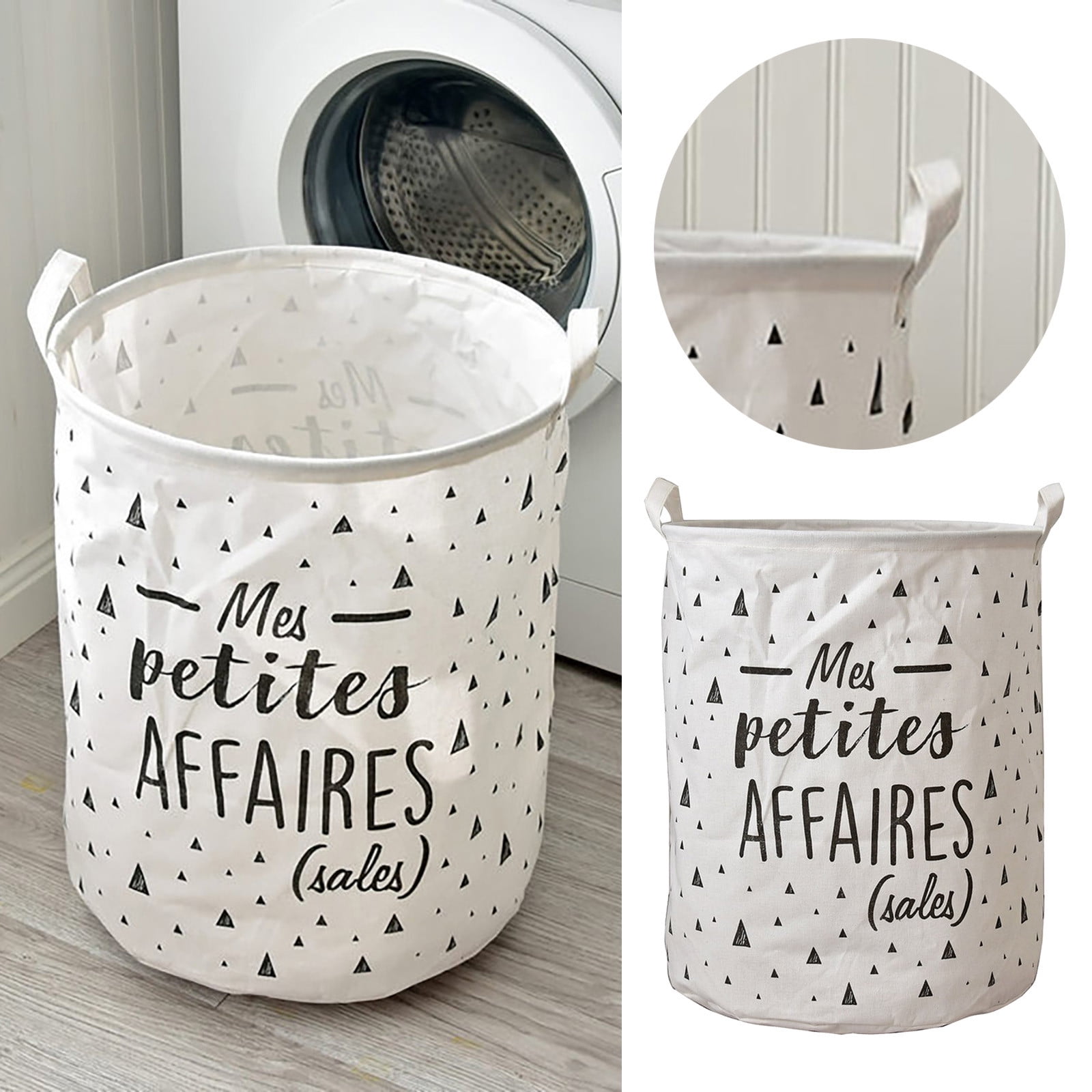 Large Canvas Laundry Basket Waterproof Dirty Clothes Bucket Toy Storage ...