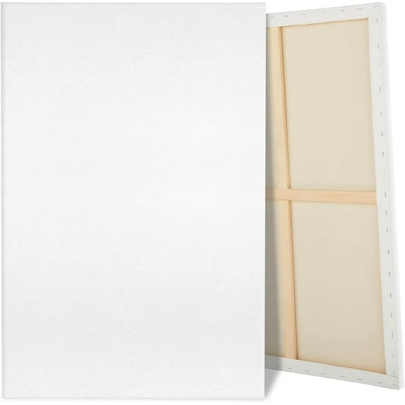 Large Canvas for Painting, 2 Pack 30x40 White Pre Stretched Canvases Fivefold Primed 100% Cotton Big Blank Canvas Boards Art Supplies for Acrylic Pouring, Oil Watercolor Painting & Wet Art Media