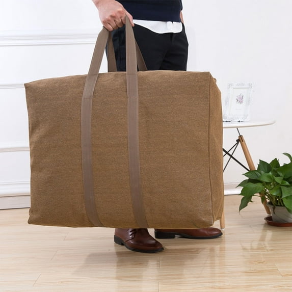 Large Canvas Storage Bag | Multipurpose Laundry & Travel Organizer | Water-Resistant Drawstring Design | 64X23X73Cm Extra Large Capacity | for Clothes, Blankets, Comforters & Furniture