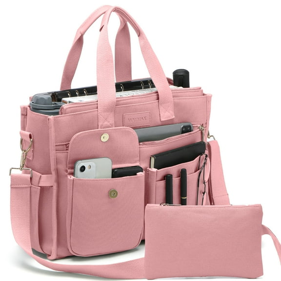 Large Canvas Tote Bag Set for Women, Work Teacher College Travel Shoulder Handbags, Crossbody Laptop Purse