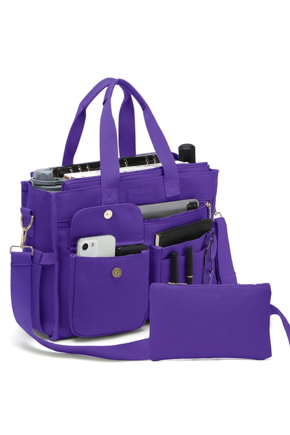 Large Canvas Tote Bag Set for Women, Work Teacher College Travel Shoulder Handbags, Crossbody Laptop Purse