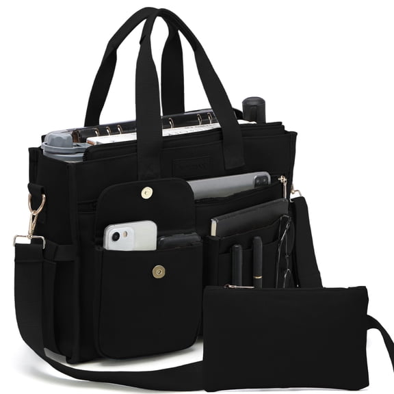 Large Canvas Tote Bag Set for Women, Work Teacher College Travel Shoulder Handbags, Crossbody Laptop Purse