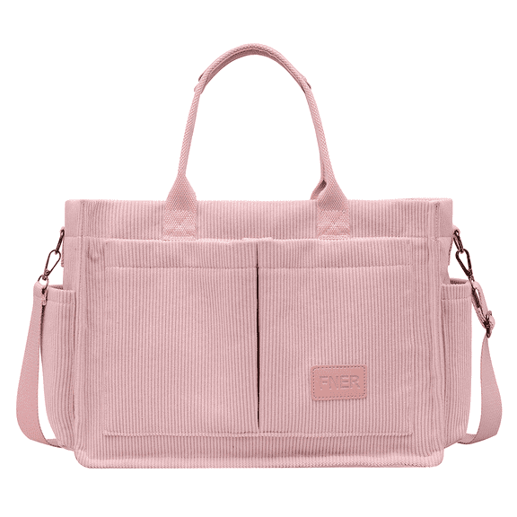 Cshidworld Large Canvas Tote Bag for Women, Womens Laptop Work Book Bags w/Side Pockets/Wet Pocket, Crossbody Purse Handbag, Travel Messenger Gym Bag, Gifts for Women, Pink