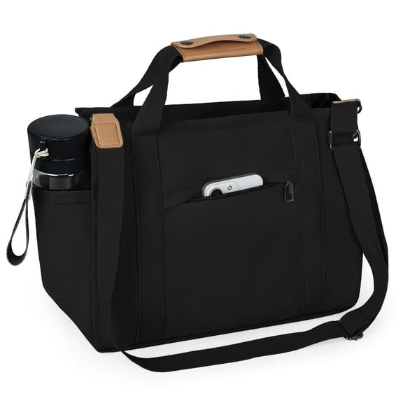 Large Canvas Tote Bag for Women With Pockets, Cute Crossbody Shoulder Purses Handbag for Work Travel