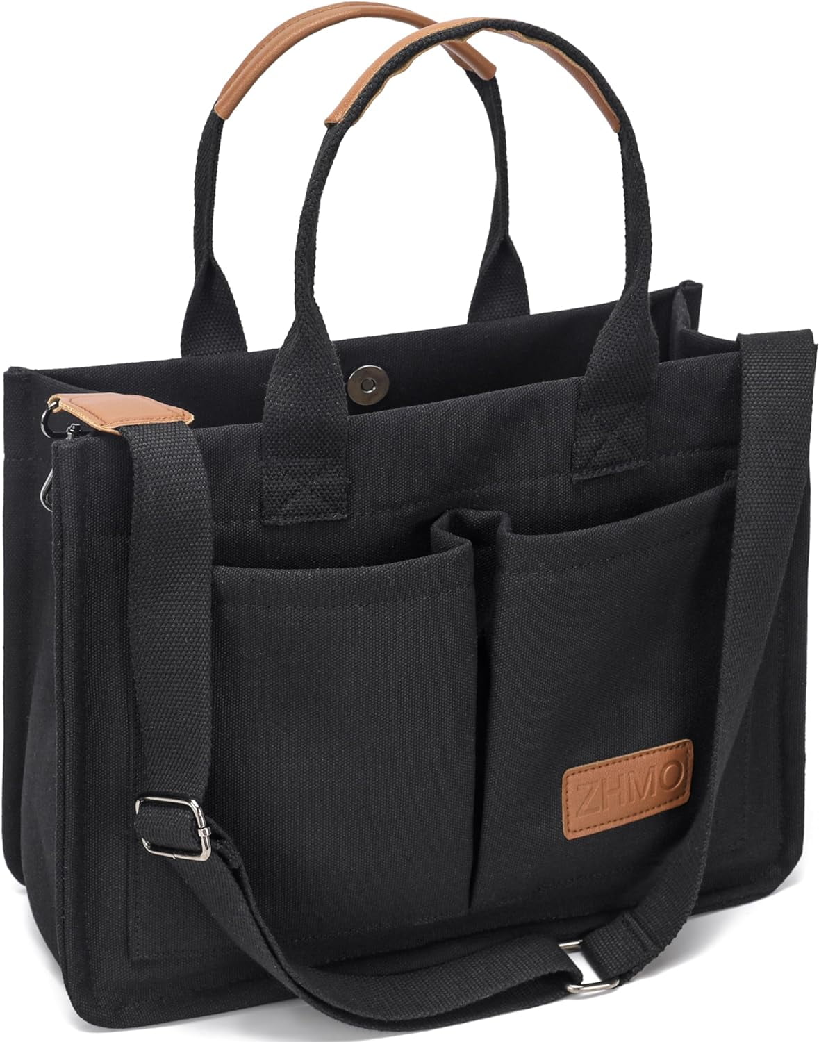Large Canvas Tote Bag for Women With Pockets,Laptop Crossbody Purses Everything Everyday Bag Handbags for Work Beach Gym