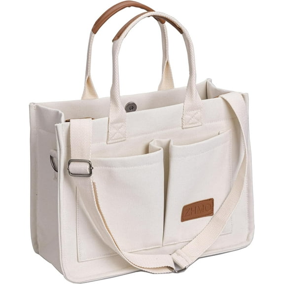 Large Canvas Tote Bag for Women With Pockets,Laptop Crossbody Purses Everything Everyday Bag Handbags for Work Beach